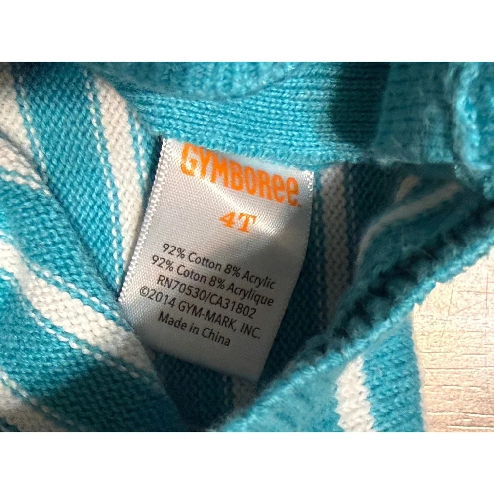 Gymboree Dress Girls Size 4T Teal Sweater Dress Bird Graphic Knit Bird Intarsia